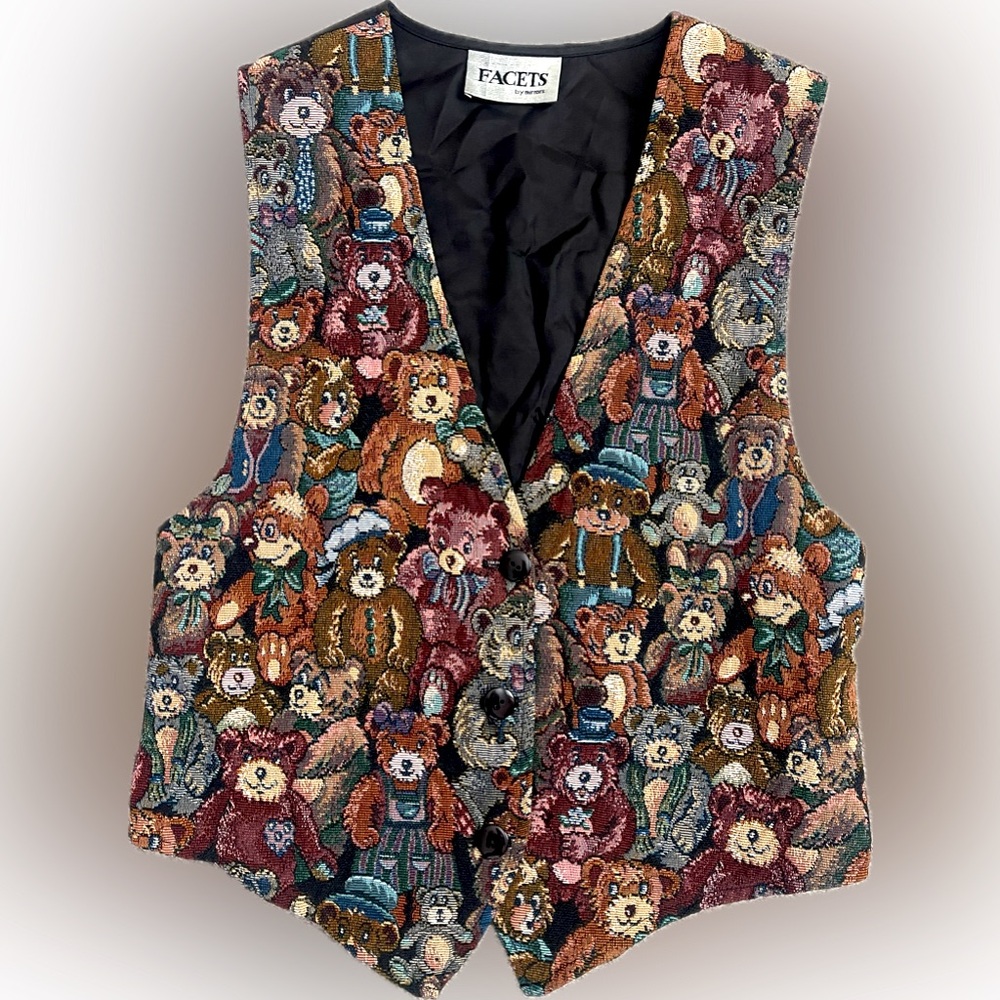 Women’s vintage quilted teddy bear vest